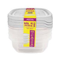 TUPPERCUADRADO X 4 PLASVALE 250 ML