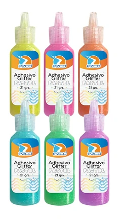 ADHESIVO EZCO C/GLITTER X 21GS