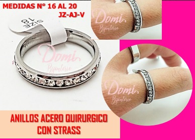 ANILLOS ACERO QUIRURGICO CON STRASS