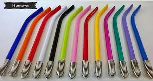 BOMBILLA CURVA PLATEADA Y DE COLORES