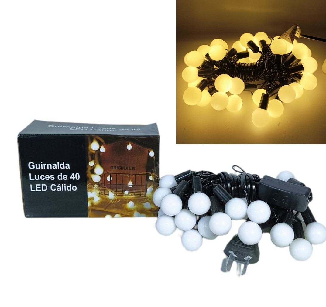 GUIRNALDA 40 LED CALIDO POL23