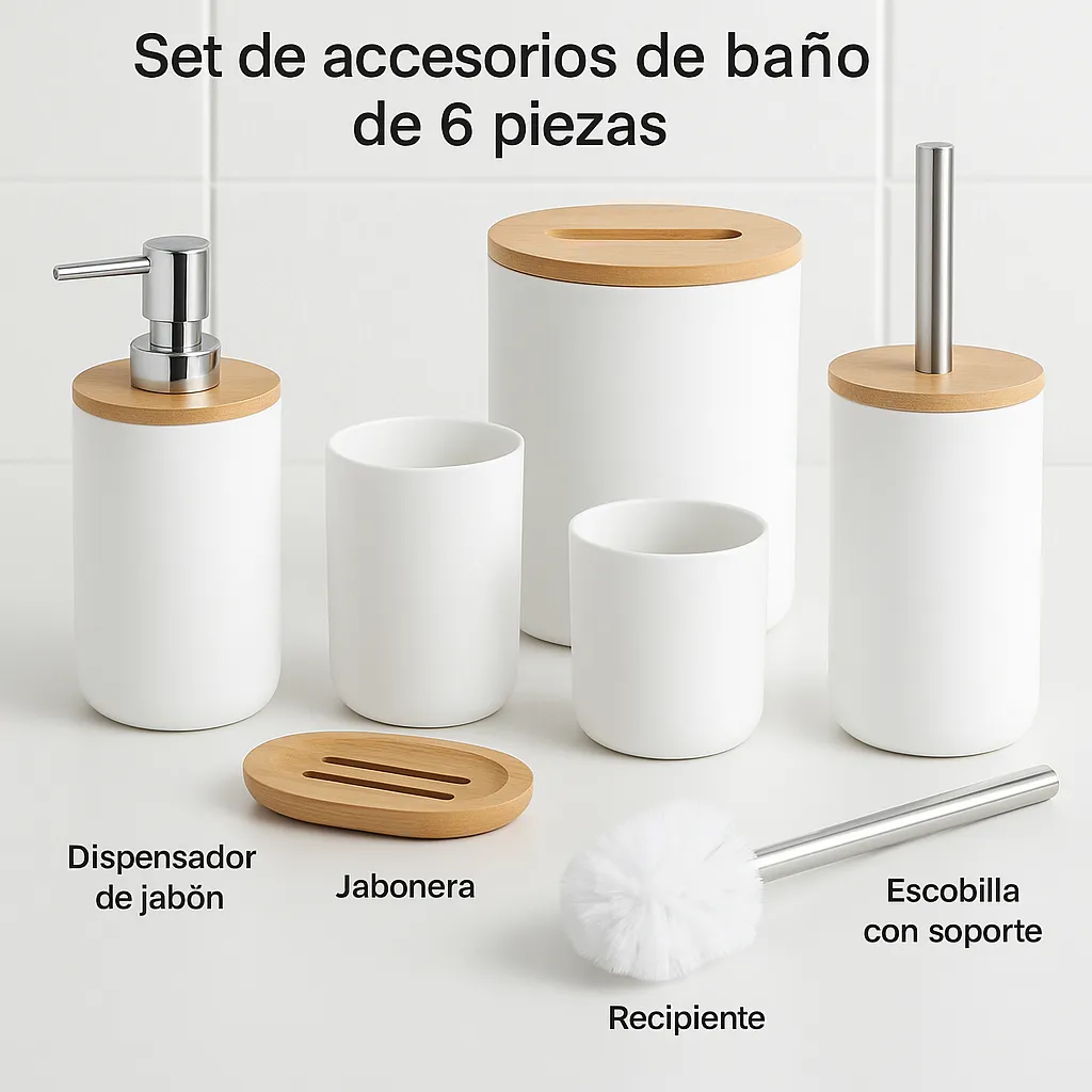 SET PARA BAÑO 6PCS
