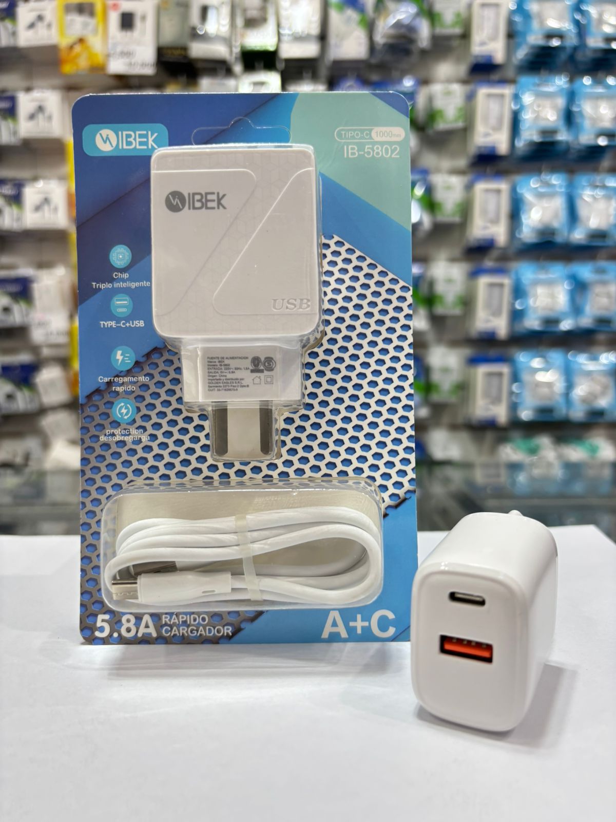 CARGADOR 5.8 A TIPO C ENTRADA USB / TC IB-5808